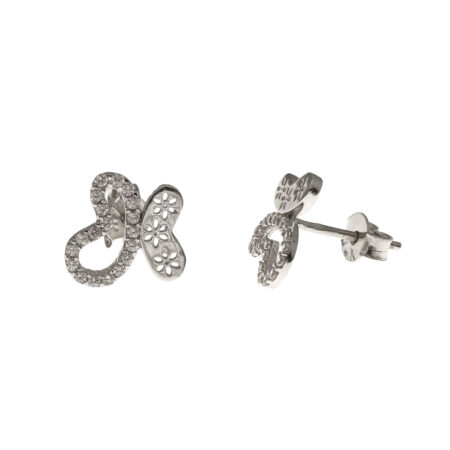 Fehérarany pillangó fülbevaló