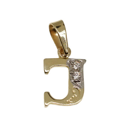 „J” betű medál cirkónia kövekkel díszítve