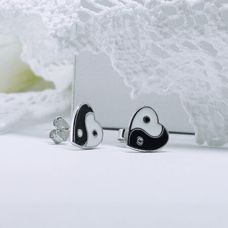 Ezüst fülbevaló jin jang