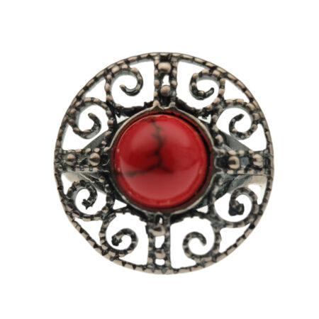 Ezüst gyűrű korall